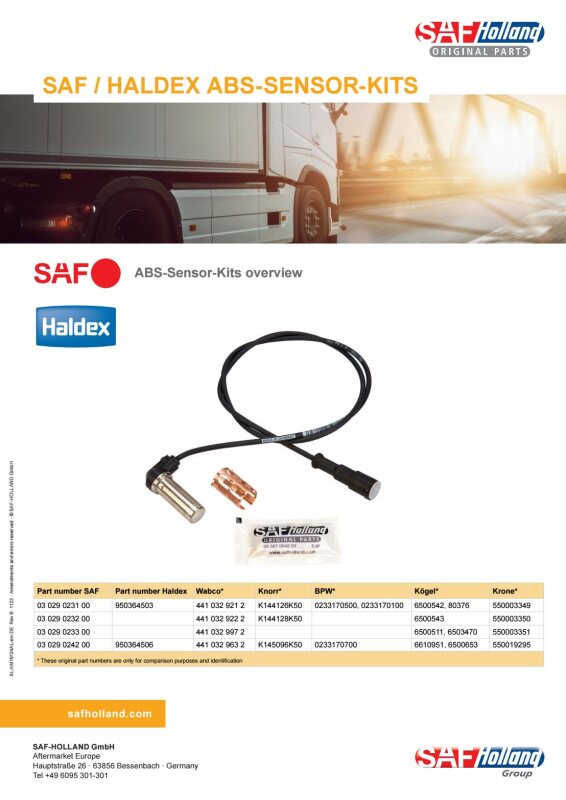 SAF / HALDEX ABS-SENSOR-KITS