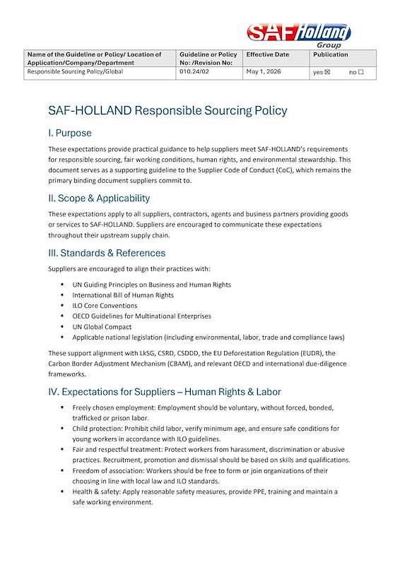 Responsible Sourcing Policy