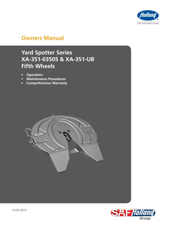 SH-65-0819 Owners Manual Yard Spotter Series XA-351