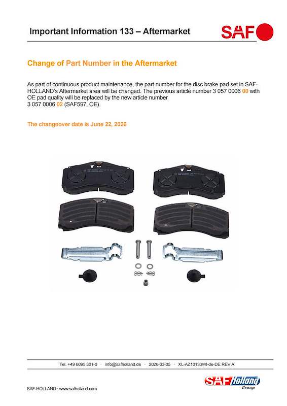 Important Information 133 – Aftermarket