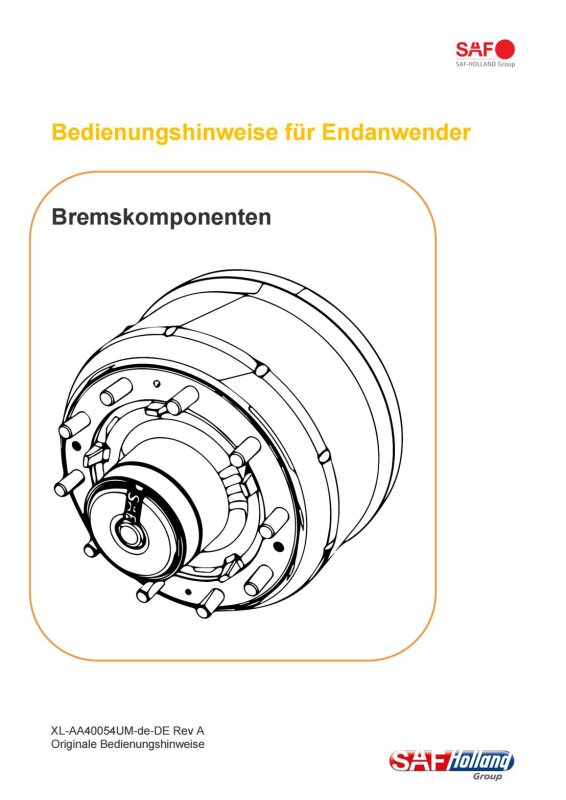 Bedienungshinweise für Endanwender / Bremskomponenten