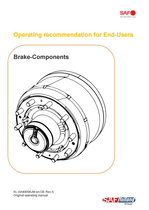 Operating recommendation for End-Users / Brake-Components
