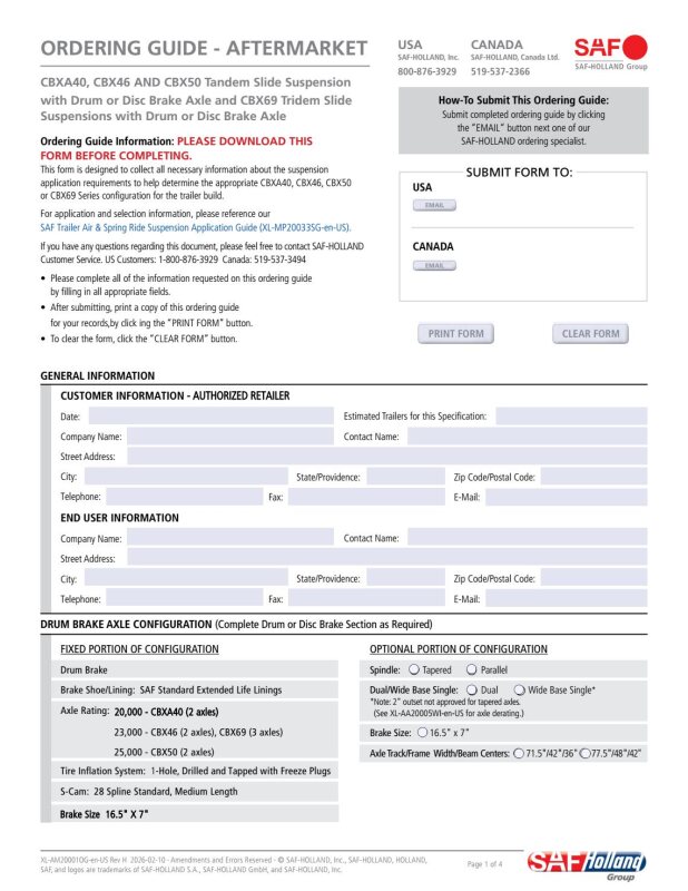 Ordering Guide - Aftermarket