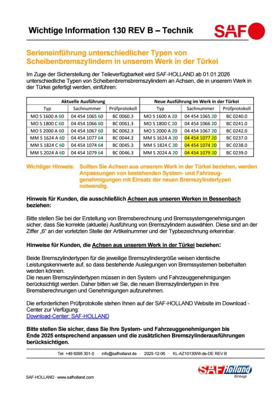 Wichtige Info 130 REV B