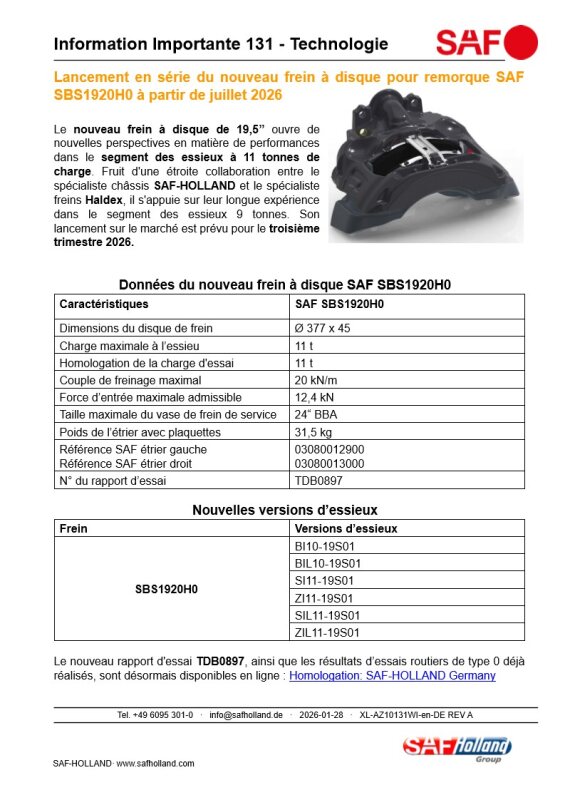 Information Importante 131 - Technologie