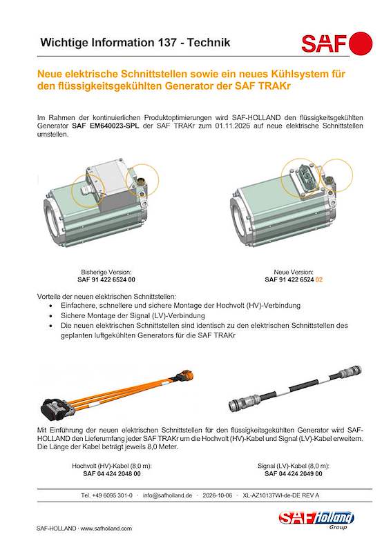 Wichtige Information 137 - Technik