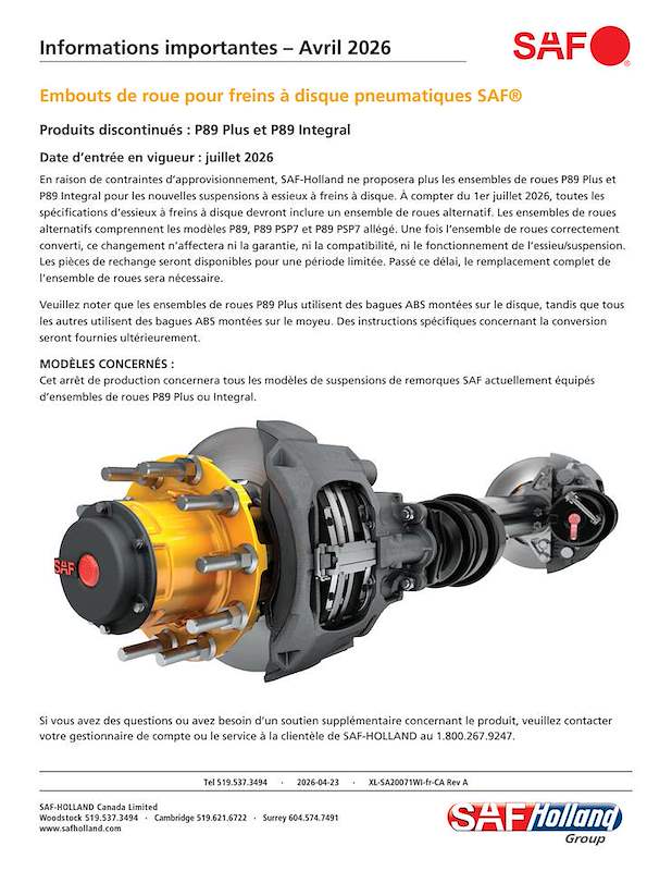 Produits discontinués : P89 Plus et P89 Integral
